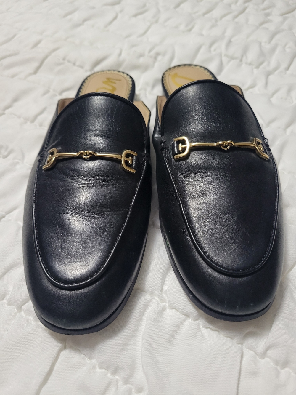 Steve Madden Black Leather Backless Horsebit Mules